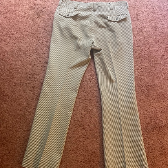 Vintage Men's Haggar Slacks Pants Brown and White Striped - Picture 4 of 7